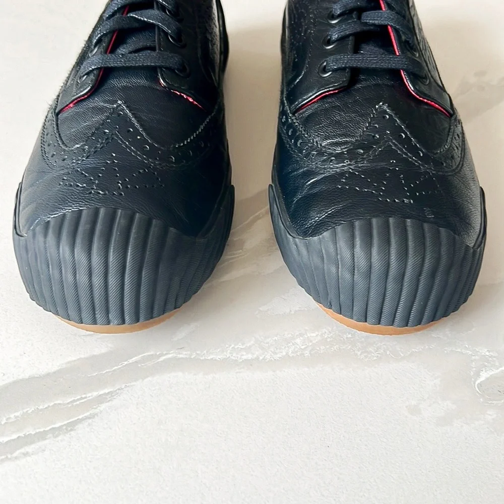 PF Flyers Brogue Men’s Black Leather Wingtip Sneakers Mens Sz 9.5 Womens Sz 11 - Picture 7 of 14